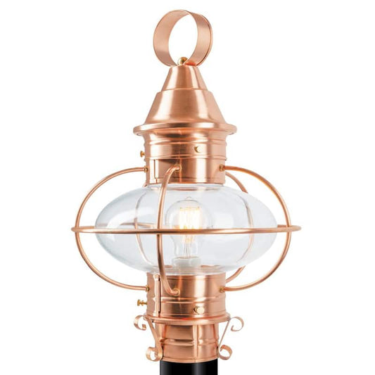 1-Light American Onion Copper Outdoor Post Lantern Light Kit